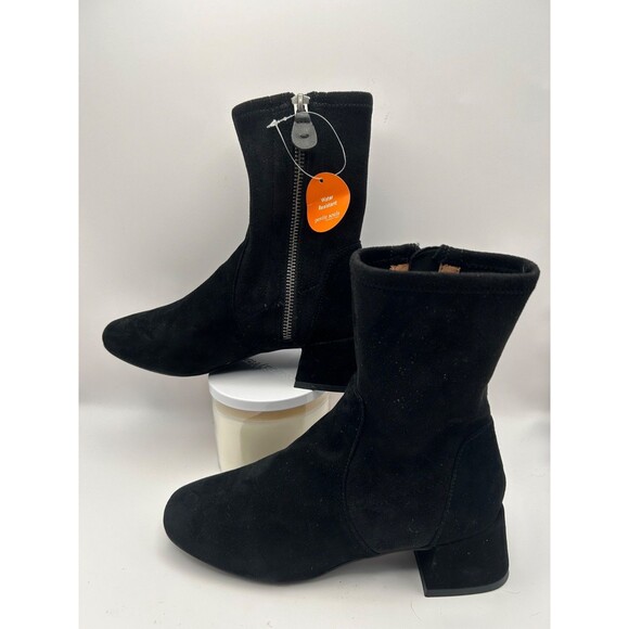 GENTLE SOULS By Kenneth Cole Elbert Women's Suede Block Heel Boots Black SZ 5M - Picture 4 of 7